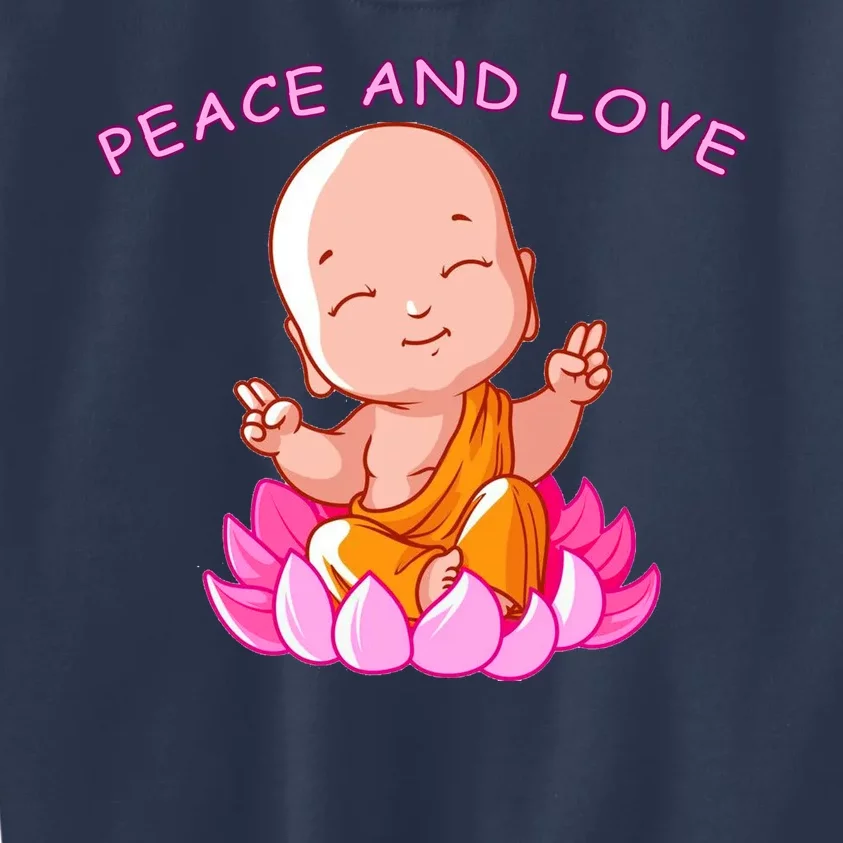 Peace And Love Buddha Kids Sweatshirt