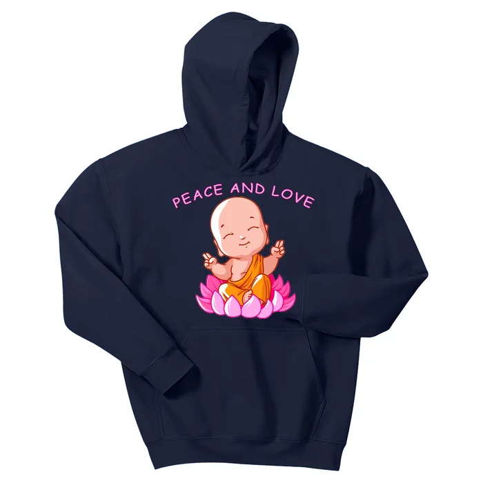 Peace And Love Buddha Kids Hoodie