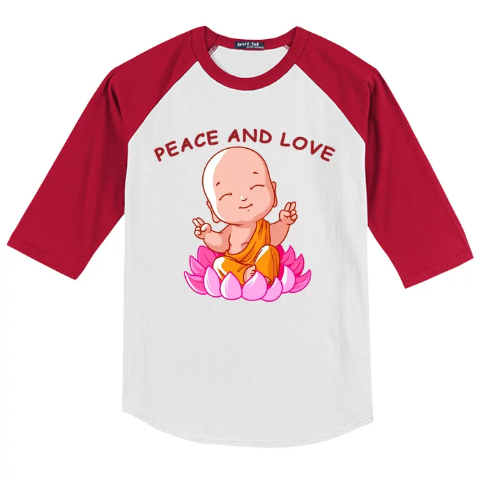 Peace And Love Buddha Kids Colorblock Raglan Jersey