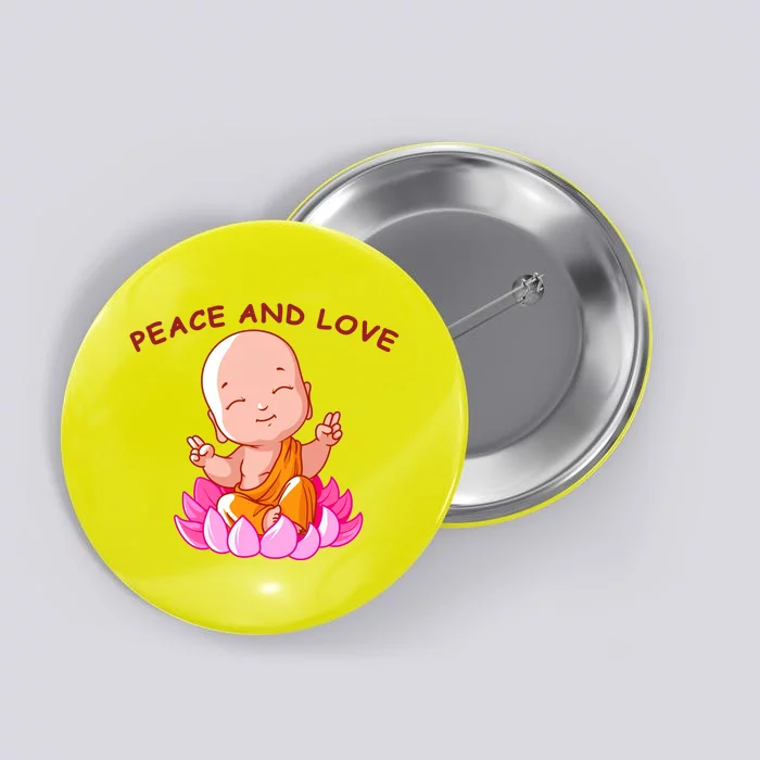 Peace And Love Buddha Button