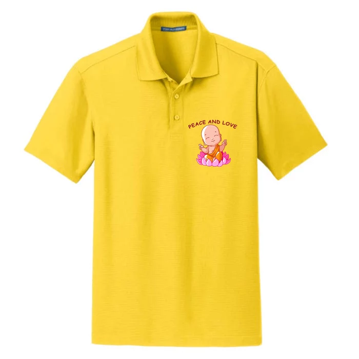 Peace And Love Buddha Dry Zone Grid Performance Polo