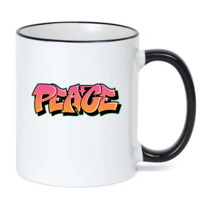 Peace Graffiti Sign Black Color Changing Mug