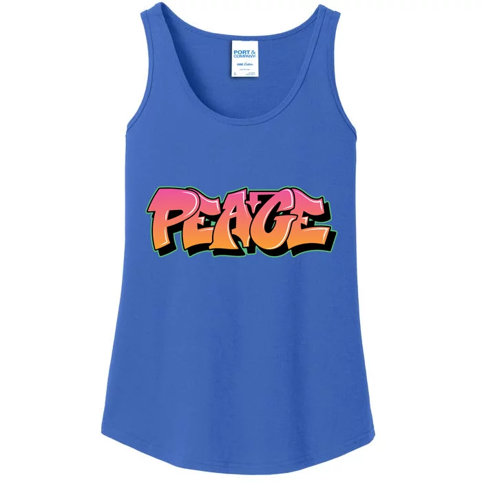 Peace Graffiti Sign Ladies Essential Tank