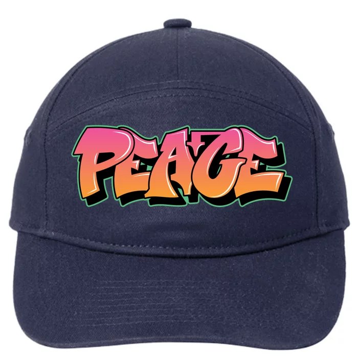 Peace Graffiti Sign 7-Panel Snapback Hat