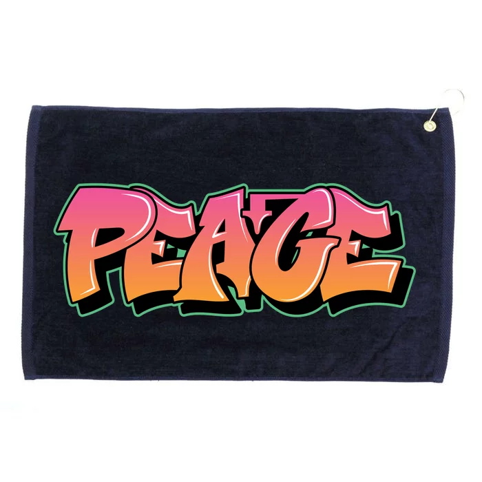 Peace Graffiti Sign Grommeted Golf Towel