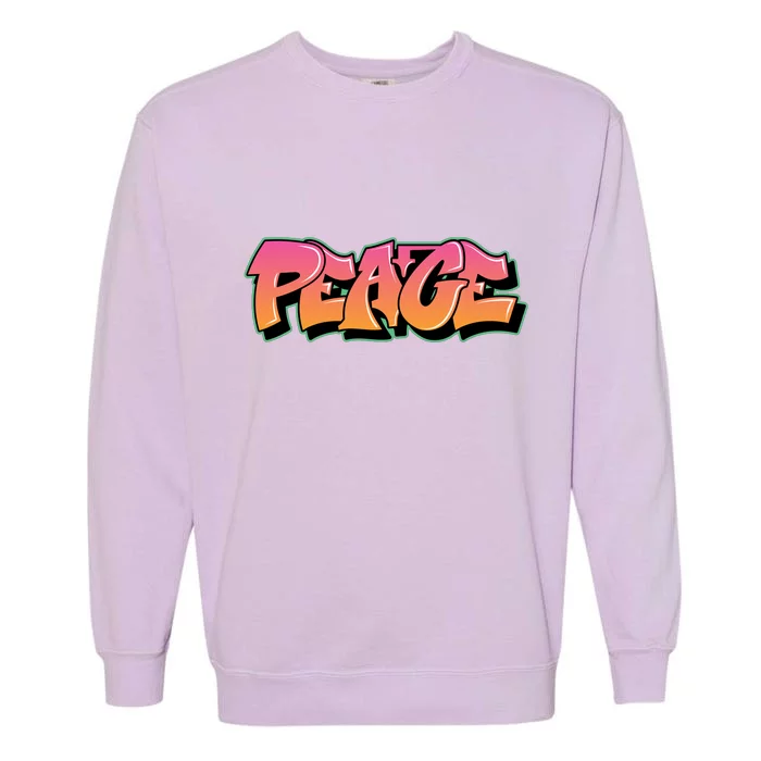 Peace Graffiti Sign Garment-Dyed Sweatshirt