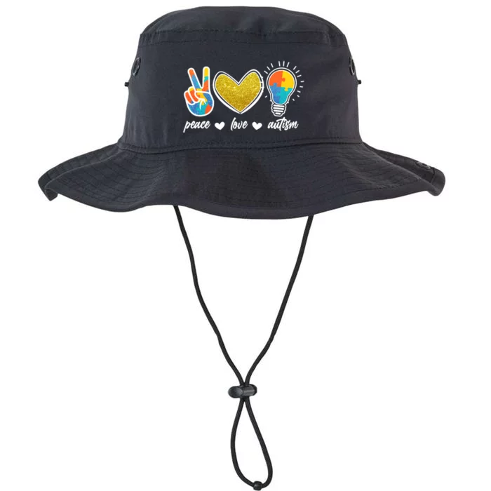 Peace Love & Autism Autism Awareness Month Legacy Cool Fit Booney Bucket Hat