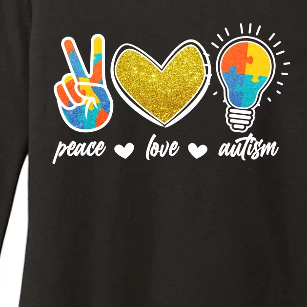 Peace Love & Autism Autism Awareness Month Womens CVC Long Sleeve Shirt