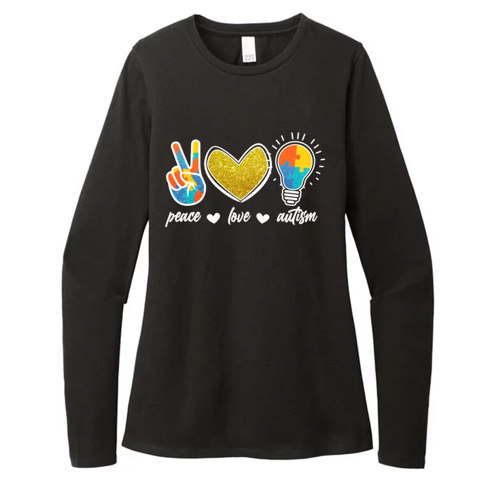 Peace Love & Autism Autism Awareness Month Womens CVC Long Sleeve Shirt