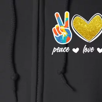 Peace Love & Autism Autism Awareness Month Full Zip Hoodie