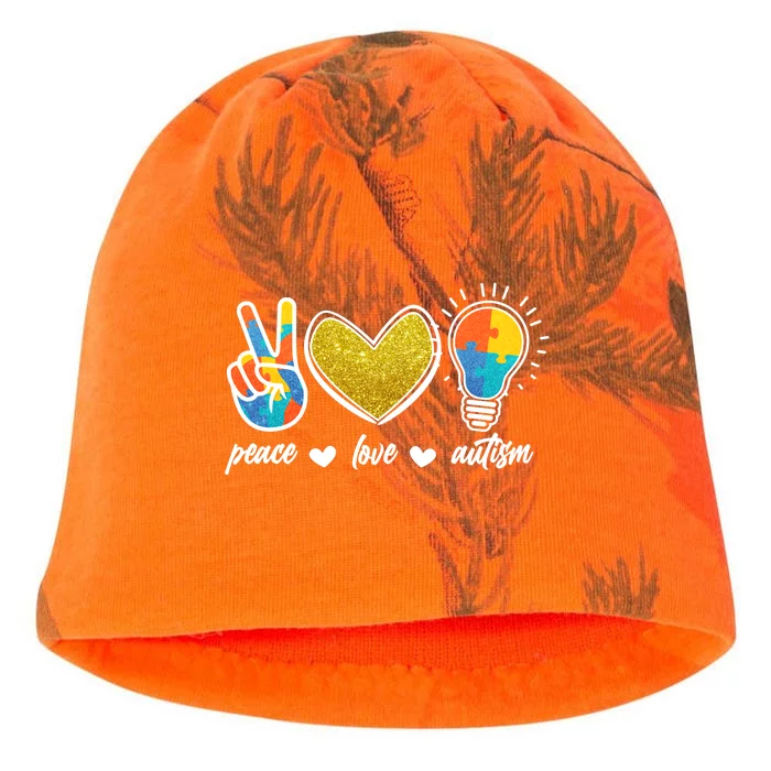 Peace Love & Autism Autism Awareness Month Kati - Camo Knit Beanie