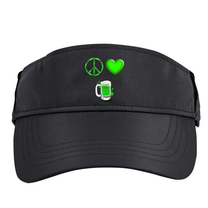 Peace Love Beer - Happiness Irish St. Patrick's Day Adult Drive Performance Visor