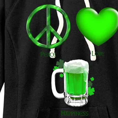 Peace Love Beer - Happiness Irish St. Patrick's Day Women's Fleece Hoodie