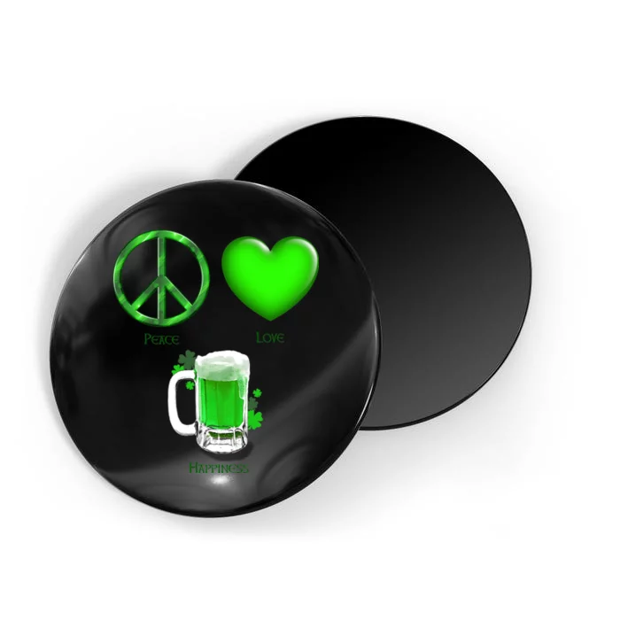 Peace Love Beer - Happiness Irish St. Patrick's Day Magnet