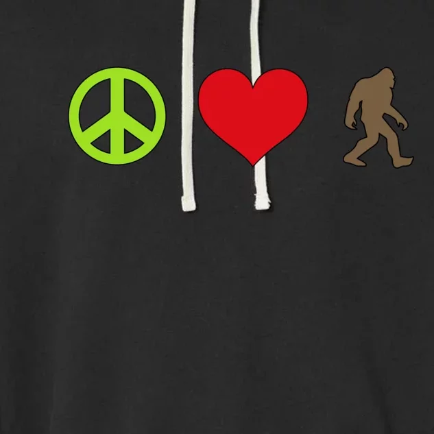 Peace Love Bigfoot Garment-Dyed Fleece Hoodie