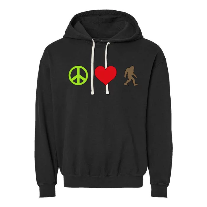 Peace Love Bigfoot Garment-Dyed Fleece Hoodie