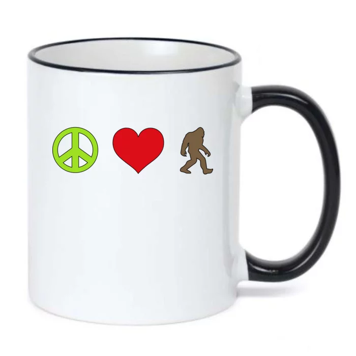 Peace Love Bigfoot Black Color Changing Mug