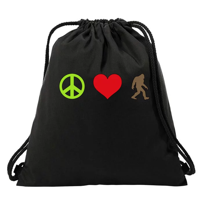 Peace Love Bigfoot Drawstring Bag