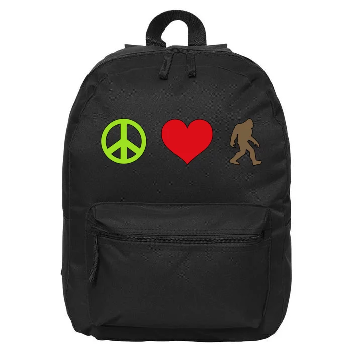 Peace Love Bigfoot 16 in Basic Backpack