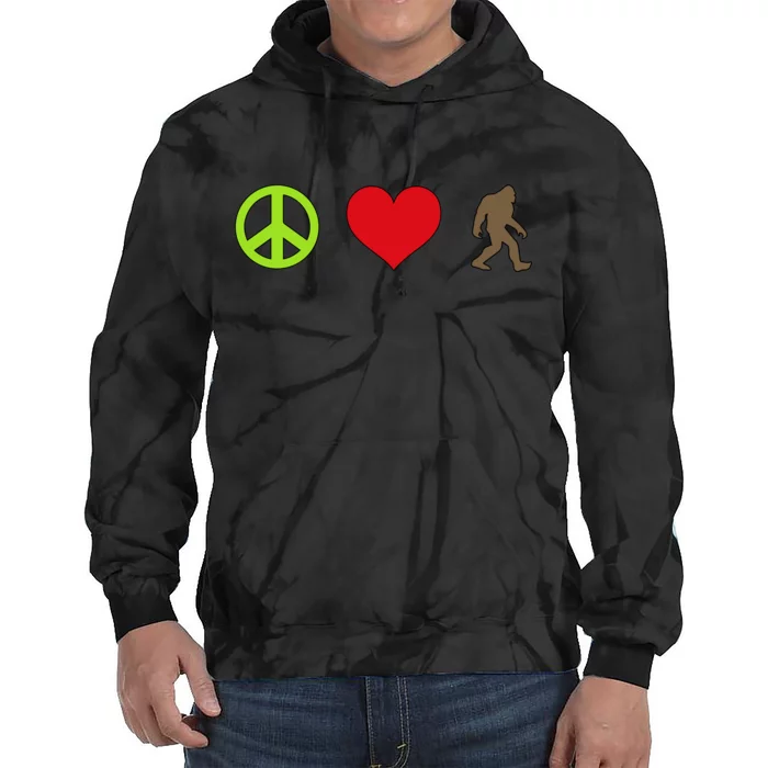 Peace Love Bigfoot Tie Dye Hoodie