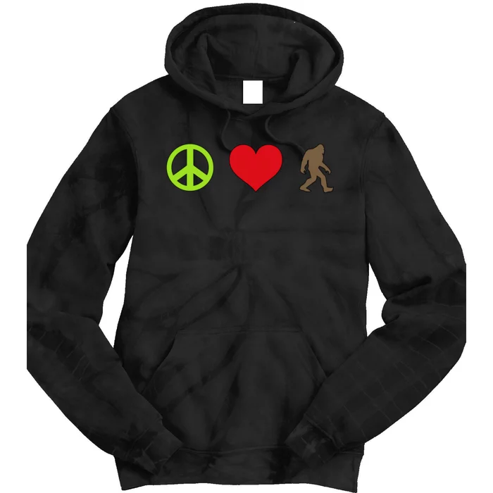 Peace Love Bigfoot Tie Dye Hoodie