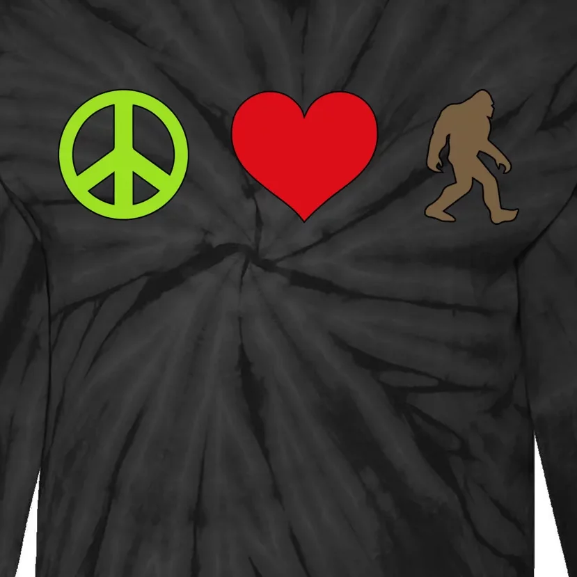 Peace Love Bigfoot Tie-Dye Long Sleeve Shirt