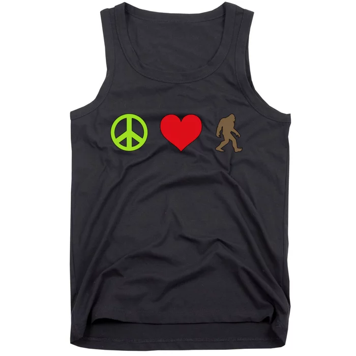 Peace Love Bigfoot Tank Top