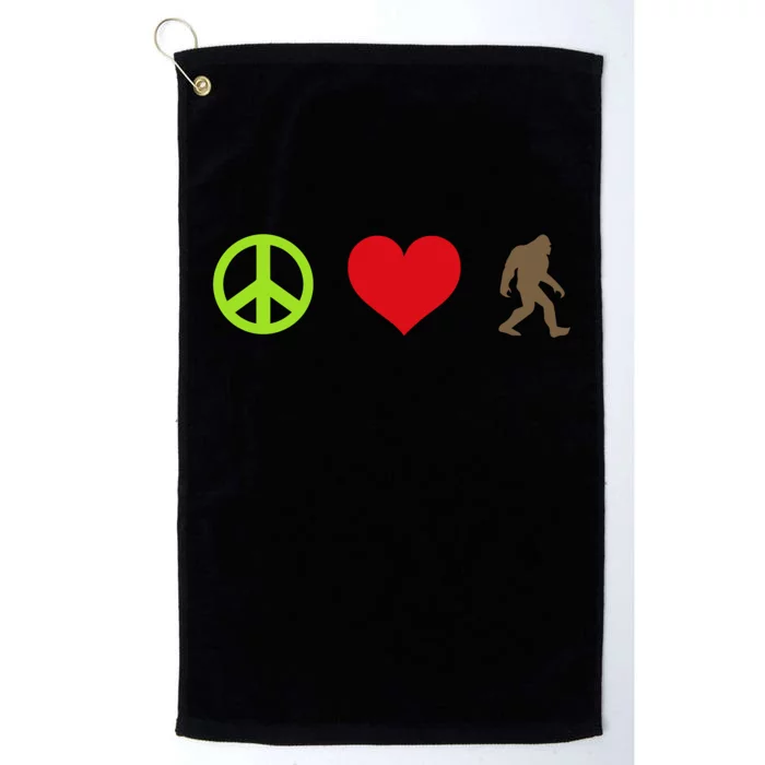 Peace Love Bigfoot Platinum Collection Golf Towel