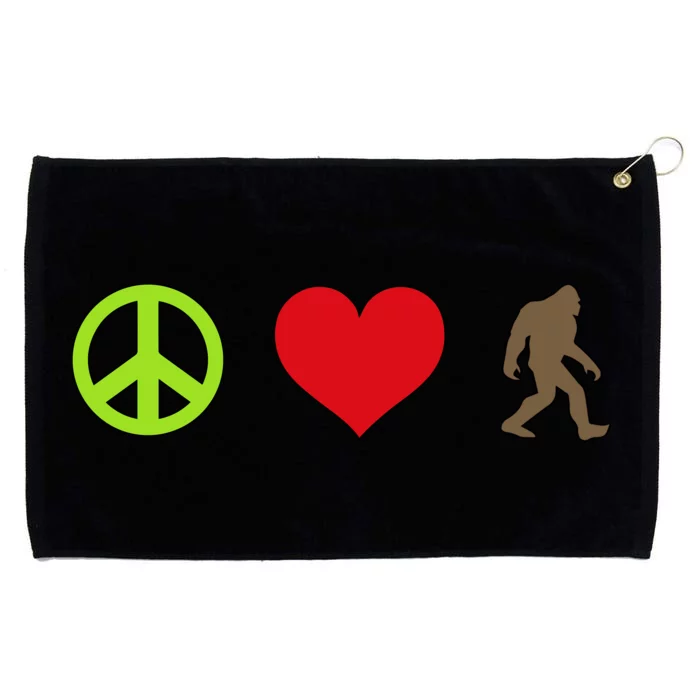 Peace Love Bigfoot Grommeted Golf Towel