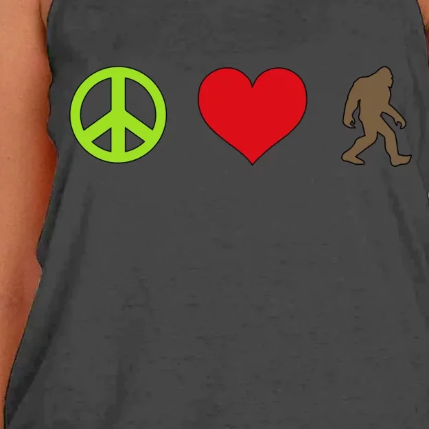 Peace Love Bigfoot Women's Knotted Racerback Tank