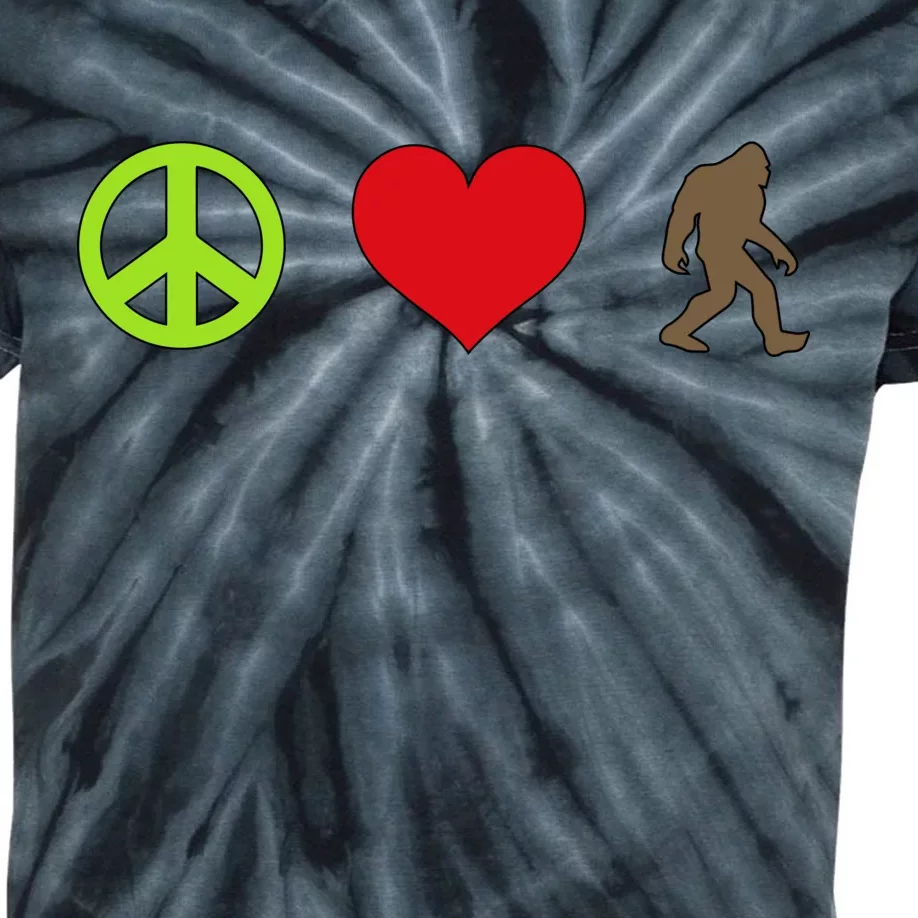 Peace Love Bigfoot Kids Tie-Dye T-Shirt