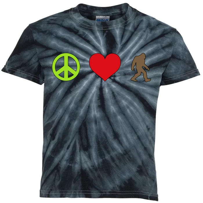 Peace Love Bigfoot Kids Tie-Dye T-Shirt