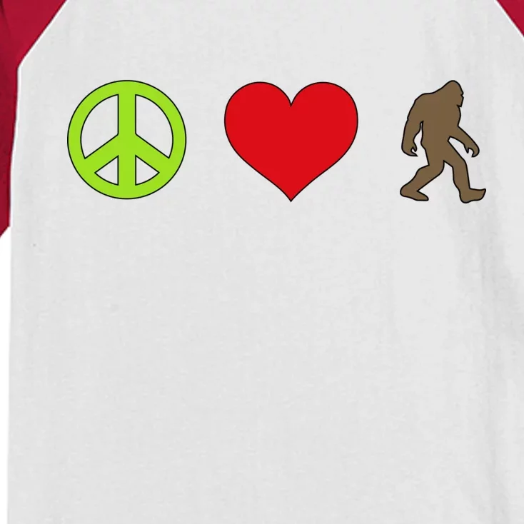 Peace Love Bigfoot Kids Colorblock Raglan Jersey