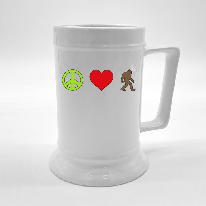 Peace Love Bigfoot Front & Back Beer Stein