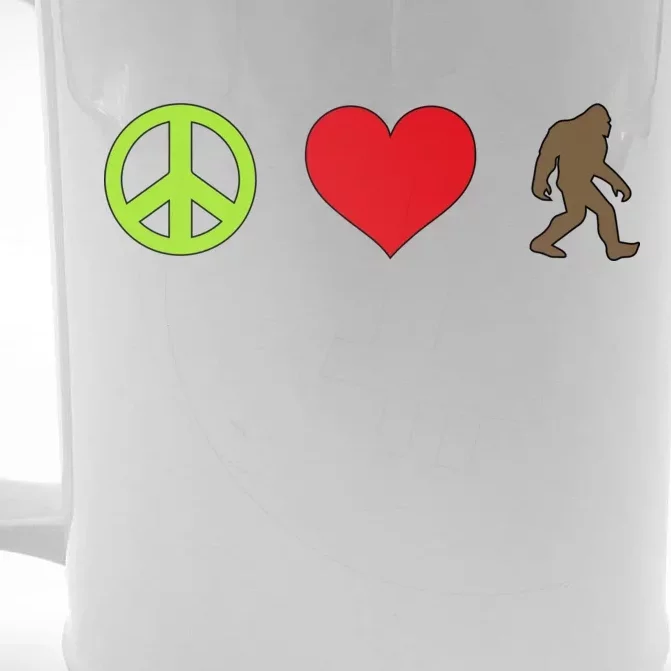 Peace Love Bigfoot Front & Back Beer Stein