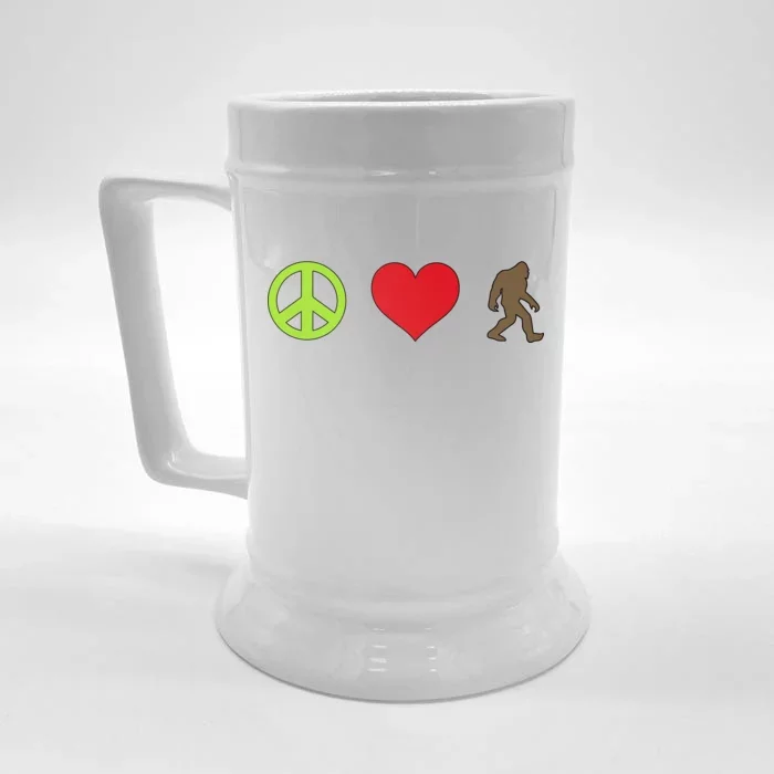 Peace Love Bigfoot Front & Back Beer Stein