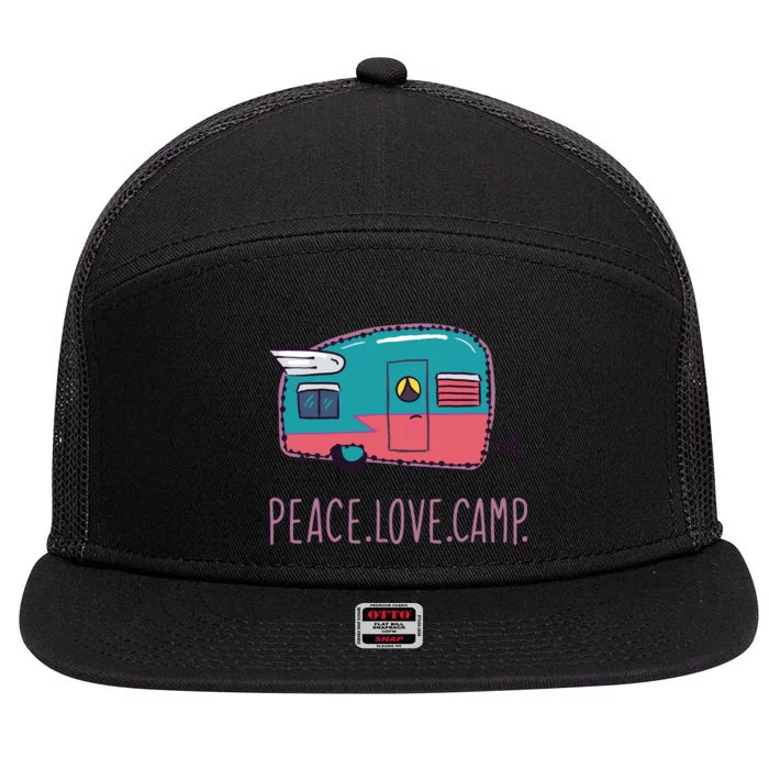 Peace Love Camp 7 Panel Mesh Trucker Snapback Hat