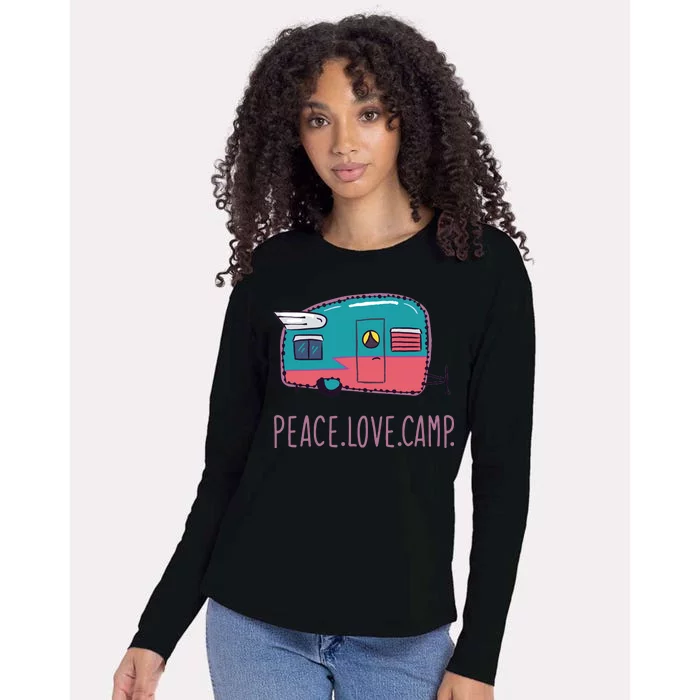 Peace Love Camp Womens Cotton Relaxed Long Sleeve T-Shirt