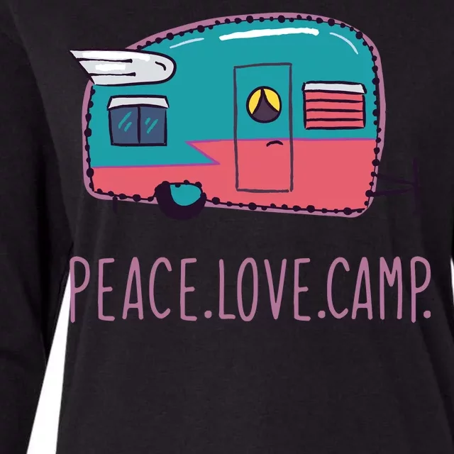 Peace Love Camp Womens Cotton Relaxed Long Sleeve T-Shirt