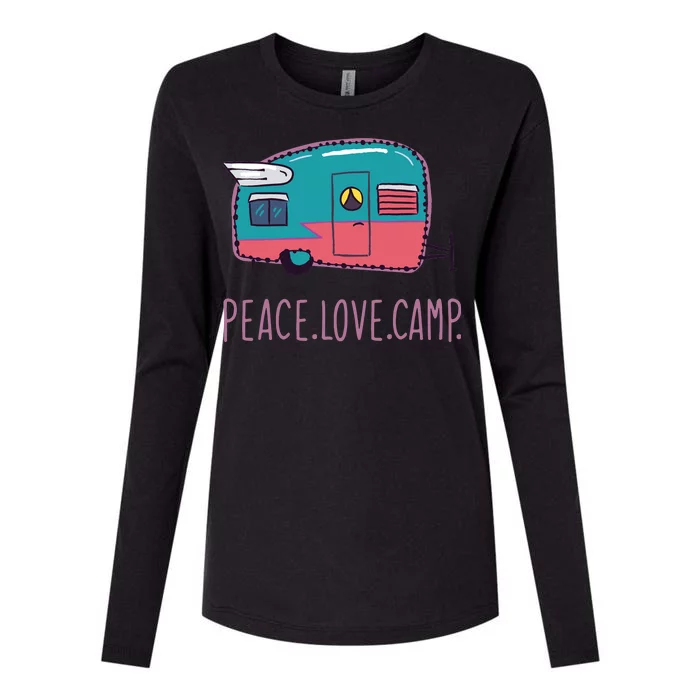 Peace Love Camp Womens Cotton Relaxed Long Sleeve T-Shirt