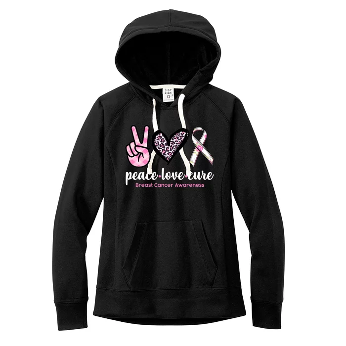 Peace Love Cure Breast Cancer Awareness Fashion Patterns Women's Fleece Hoodie