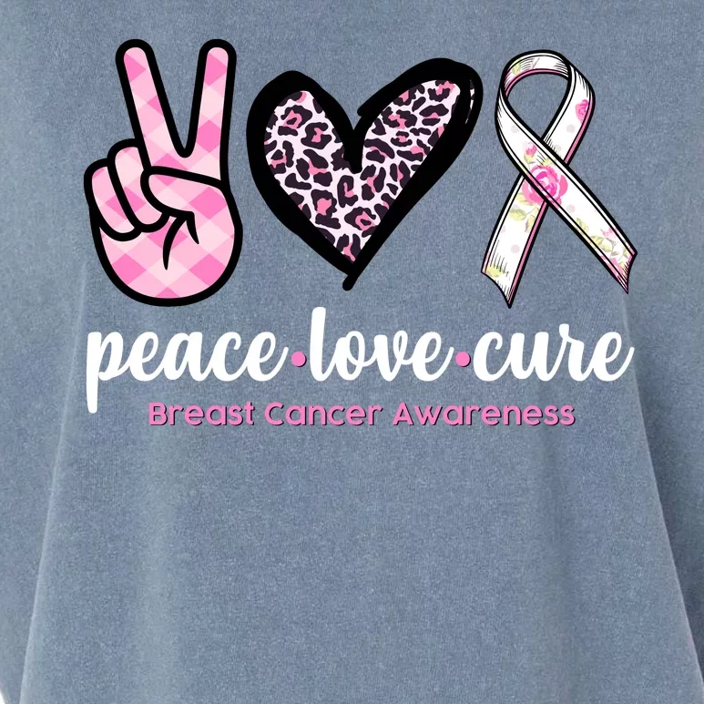 Peace Love Cure Breast Cancer Awareness Fashion Patterns Garment-Dyed Women's Muscle Tee