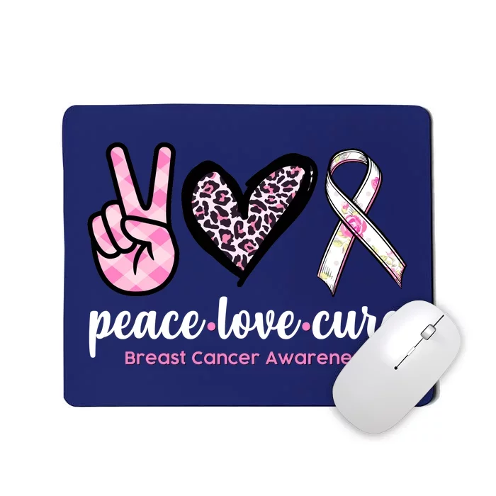 Peace Love Cure Breast Cancer Awareness Fashion Patterns Mousepad