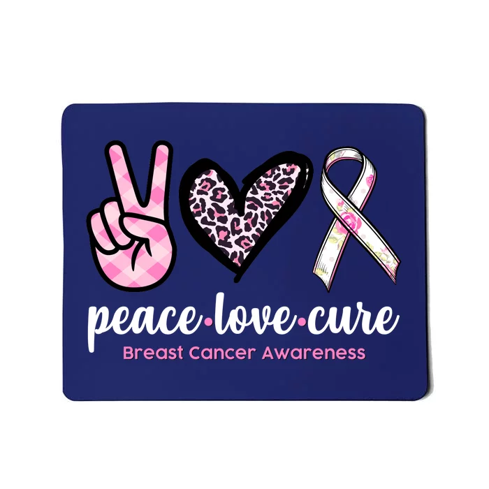 Peace Love Cure Breast Cancer Awareness Fashion Patterns Mousepad