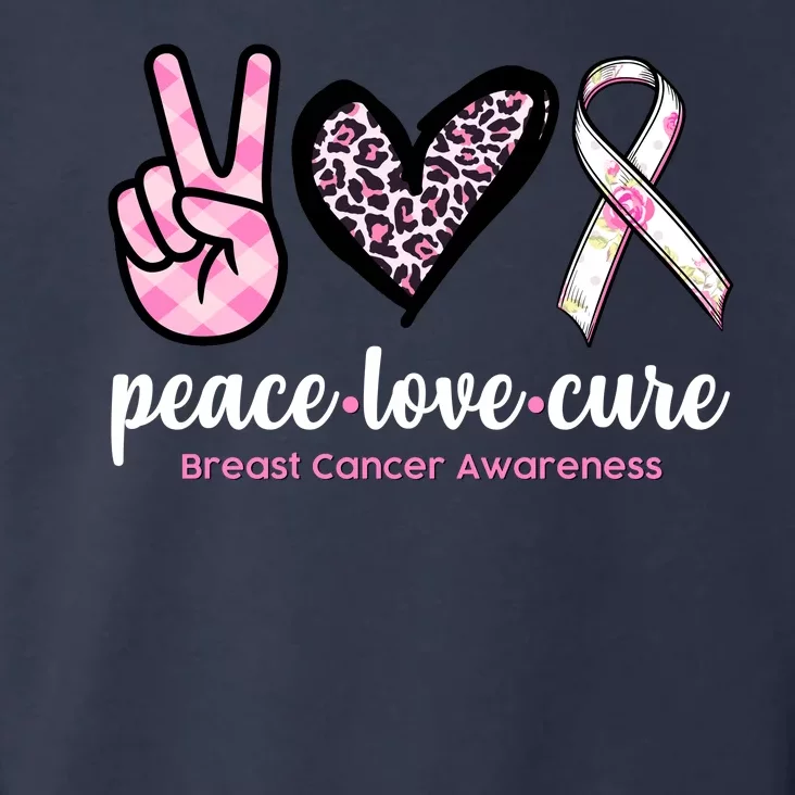 Peace Love Cure Breast Cancer Awareness Fashion Patterns Toddler Hoodie