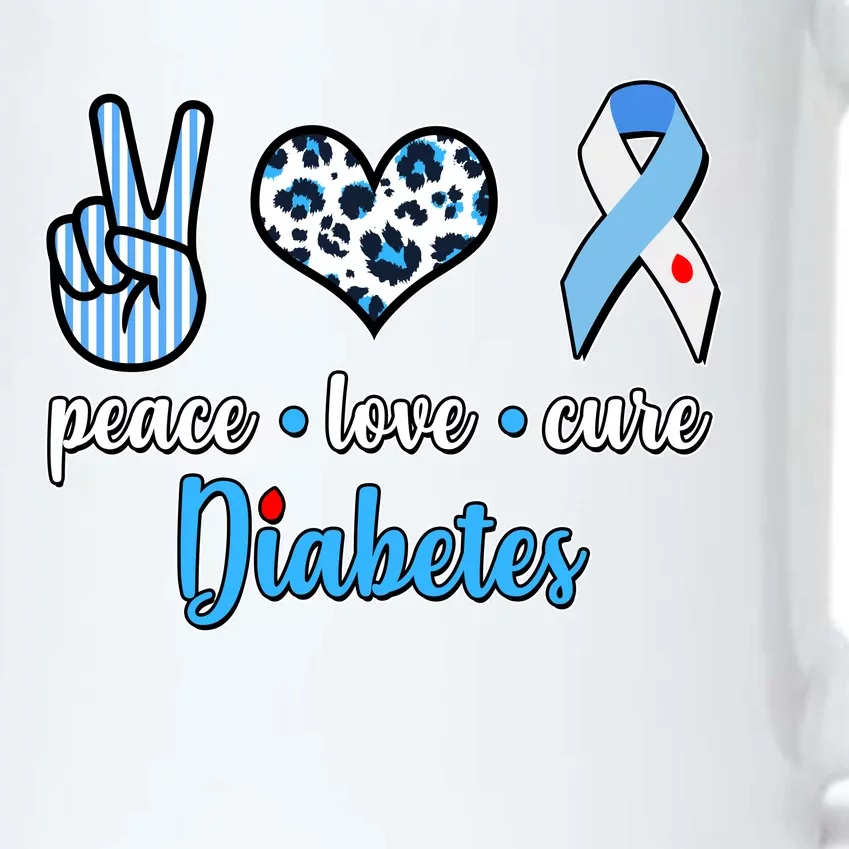 Peace Love Cure Diabetes Black Color Changing Mug