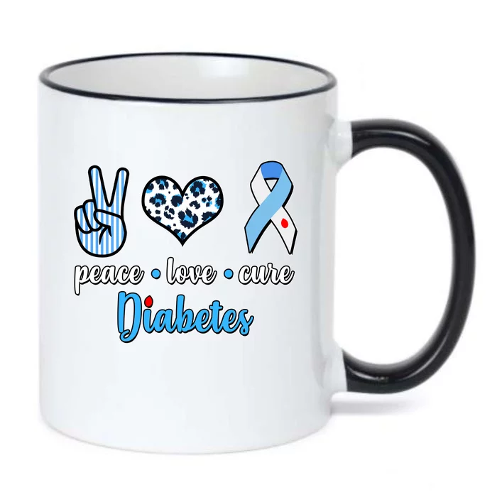 Peace Love Cure Diabetes Black Color Changing Mug