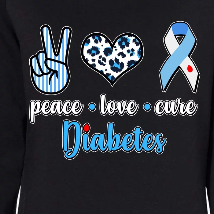 Peace Love Cure Diabetes Womens California Wash Sweatshirt