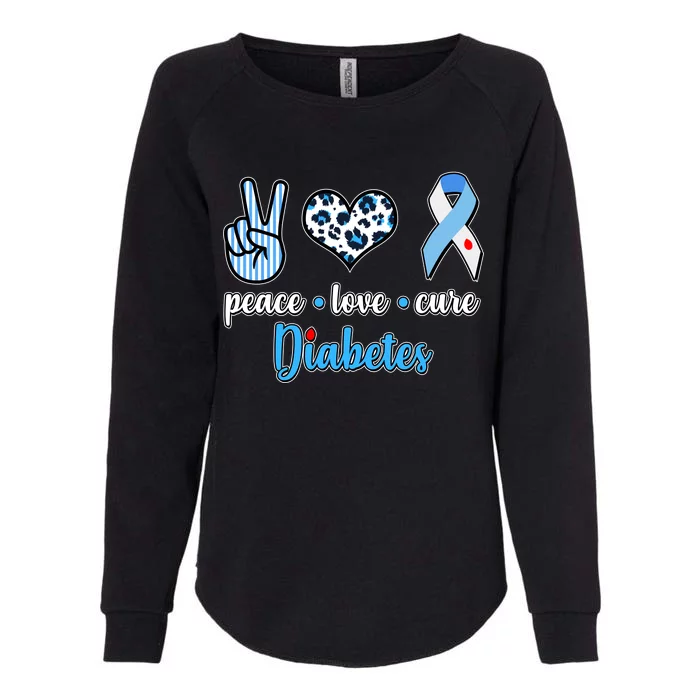 Peace Love Cure Diabetes Womens California Wash Sweatshirt