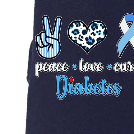 Peace Love Cure Diabetes Doggie 3-End Fleece Hoodie